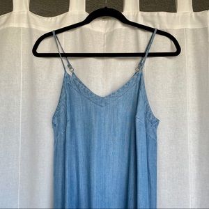 Denim slip midi dress